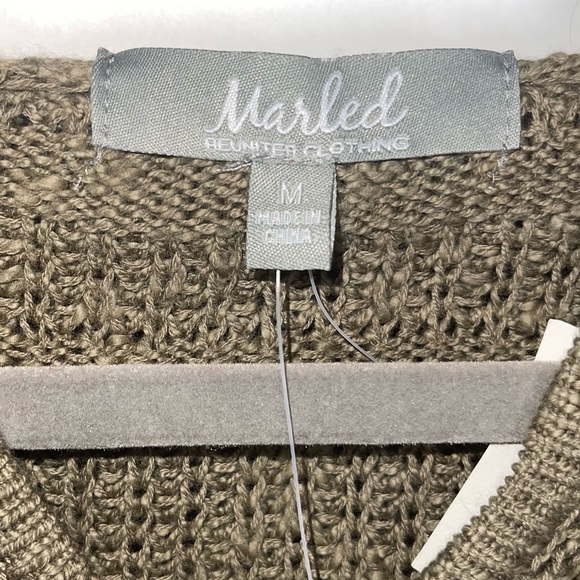 MARLED Olive Green Hooded Sweater M NWT - Picture 5 of 8
